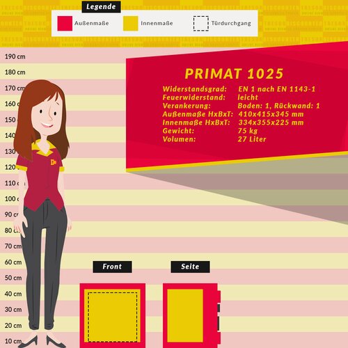 Primat 1025 Wertschutztresor EN1 mit Schlsselschloss