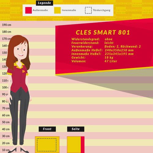 CLES smart 801 Mbeltresor mit Schlsselschloss