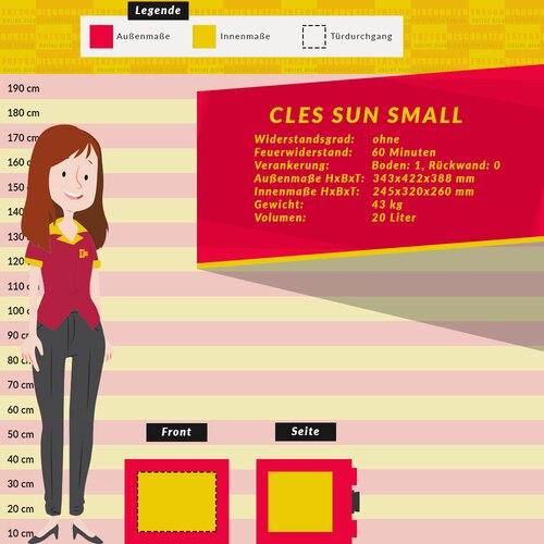 CLES sun SMALL Brandschutztresor Grn