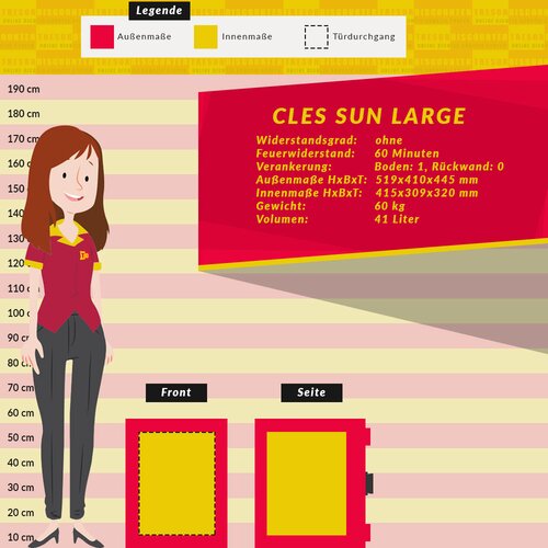 CLES sun LARGE Brandschutztresor Grn